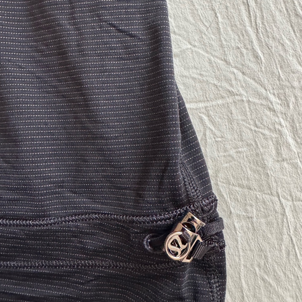Lululemon Athletica Black Leggings with White Pinstripes